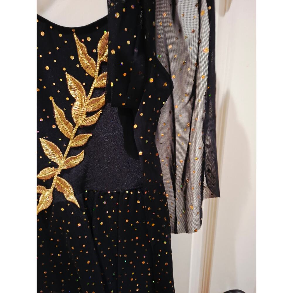 Revolution Dancewear MC Dress with Gold Leaf Leotard Style RC18526 Embellished - Picture 2 of 7